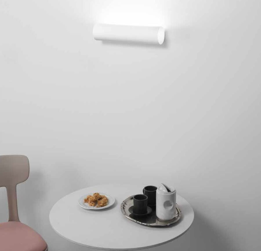 Applique a parete in gesso verniciabile con led integrato CCT 7W collezione ROLLER Applique a parete in gesso verniciabile con led integrato CCT 7W collezione ROLLER
